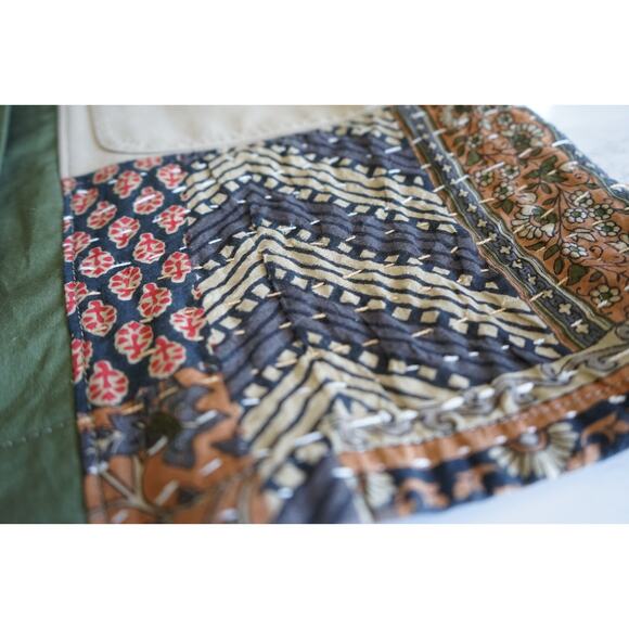 Hamid Holloman Men Patchwork Kimono Cardigan M Casual French Workwear Jacket - Picture 16 of 16